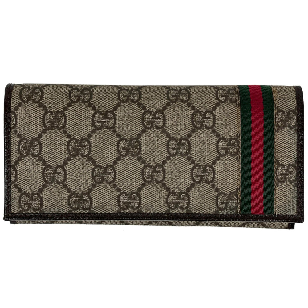 Gucci GG bi fold long wallet Sherry Web canvas beige brown
